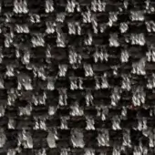 Dark gray and off-white tweed fabric texture with a dense, irregular weave and visible yarn intersections; label reads “swan > fabric (h) > h 629”.